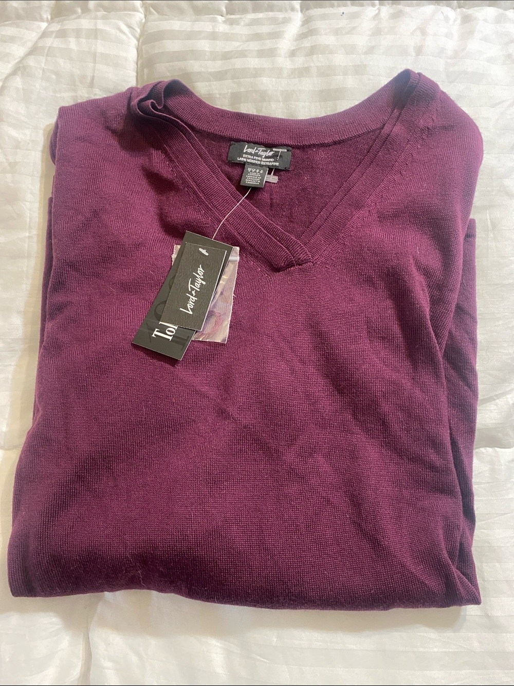 NWT Deep Purple Lord & Taylor Merino Wool Sweater